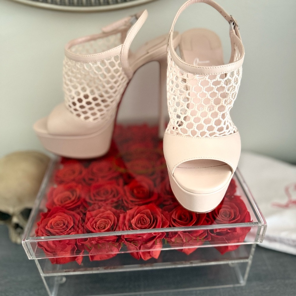 Christian Louboutin PLOUGESTA ALTA 150 Fishnet Heels Pumps Shoes Sandals